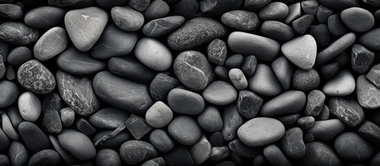 Fototapeta na wymiar A pile of monochrome rocks up close
