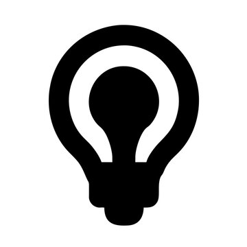 Light bulb idea concept icon vector graphic element symbol illustration on a Transparent Background