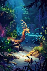 An exotic seadragon blending in perfectly with its surroundings