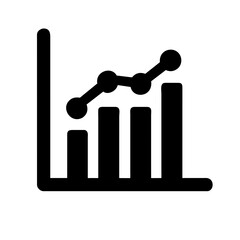 Chart icon vector graphic business element symbol illustration on a Transparent Background
