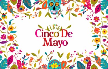Fototapeta na wymiar Cinco de Mayo, Mexican holiday banner with text 