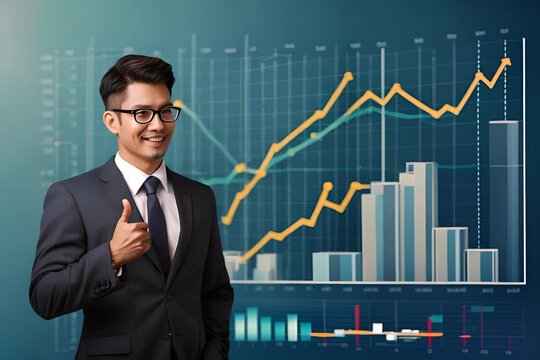 businessman with graph