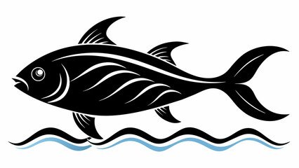 Fish silhouette black vector illustration artwork