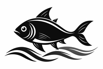 Fish silhouette black vector illustration artwork