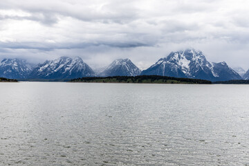 View on Mountains and Jackson Lake  Grand Tetons National Park