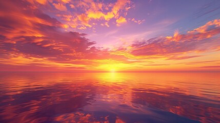 Golden Hour Glory: Majestic Sunset Panorama. This breathtaking image captures the serene beauty of...