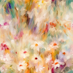 Blurry floral abstraction in pastel tones. Seamless file.