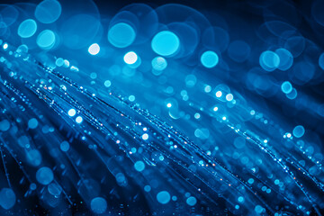 Futuristic Blue Light Technology, Digital Network and Communication