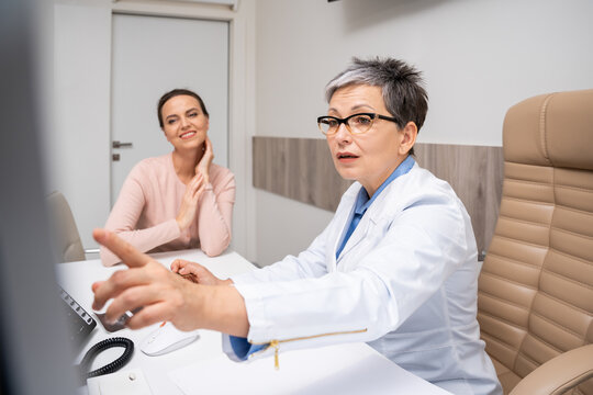 Patient Undergoing Diagnostic Examination in Clinic.