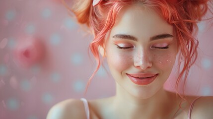 Woman Wearing Pink Bow