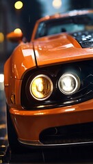 A close up of a sports car