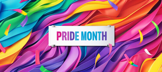 LGBTQ pride month banner and celebration of gay and transgender awareness