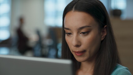 Happy hr manager waving hello to tablet screen lobby. Woman holding video call