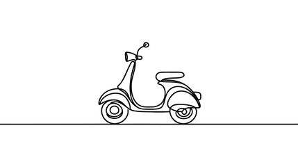 Line of Motorcycle-continuous one line drawing.