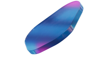 Abstract colored glass 3d holographic shape - 764260540