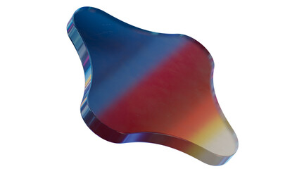 Abstract colored glass 3d holographic shape - 764260549