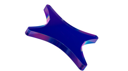 Abstract colored glass 3d holographic shape - 764260577