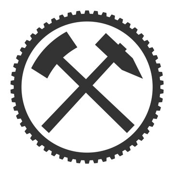 Bergbau-Symbol Schl&auml;gel und Eisen