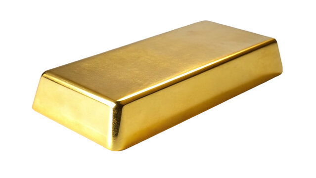 Gold bar. isolated on transparent background.