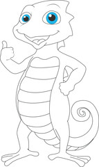 chameleon coloring page for kid