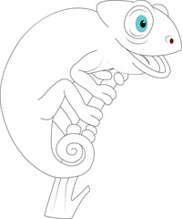 chameleon coloring page for kid