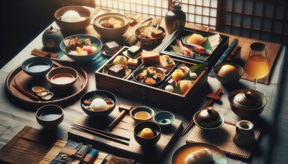 Traditional Japanese Dining Experience - obrazy, fototapety, plakaty