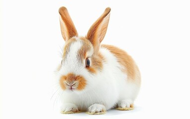 Obraz premium Contrasting Colors: Curious Rabbi Isolated on White Background.