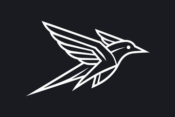 out line bird logotype bird with white vector desi