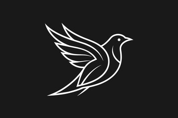 out line bird logotype bird with white vector desi