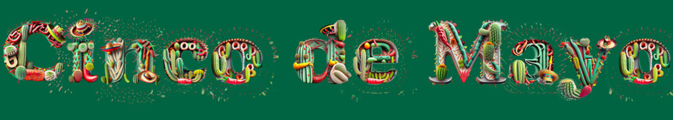 Cinco de Mayo text graphics
