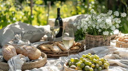 Obraz na płótnie Canvas Summer Picnic Essentials. Stylish and Practical Must-Haves for Outdoor Gatherings
