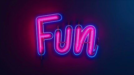 Neon Fun text on gradient background