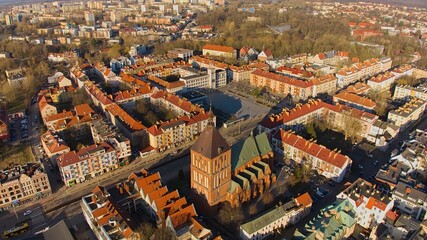 Obraz na płótnie Canvas Aerial view of Koszalin city center during the 