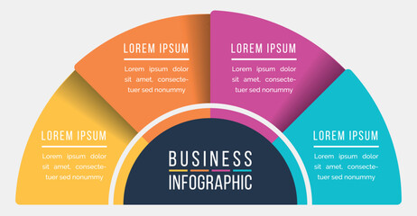 Infographic 4 options or steps design template for business information