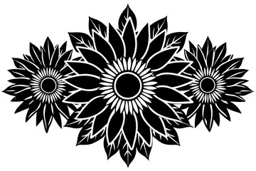 Sunflower silhouette Vector art illustration