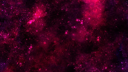 Fototapeta na wymiar Bright red space nebula. Elements of this image were furnished by NASA. Astrophotography of visible Milky Way galaxy. Stars,