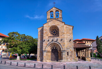 Fototapeta na wymiar Church of Santa Maria de la Oliva in Villaviciosa, Asturias. Spain.