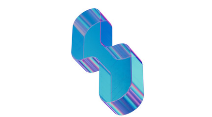 Abstract colored glass 3d holographic shape - 764267791