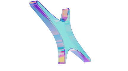 Abstract colored glass 3d holographic shape - 764267794