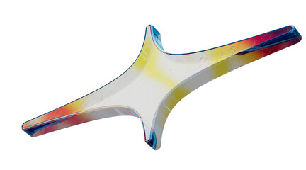 Abstract colored glass 3d holographic shape - 764267799
