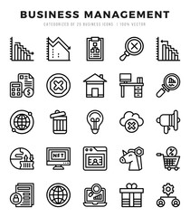 Set of Business Management Icons Lineal icons collection.