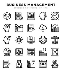 Vector Business Management types icon set in Lineal style. vector illustration.