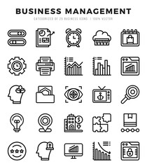 Vector icons set of Business Management. Lineal style Icons.