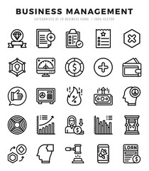 Set of simple Lineal Business Management Icons. Lineal art icons pack.