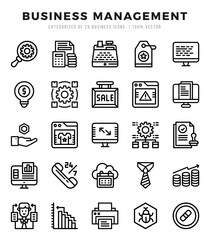 Simple Set of Business Management Related Vector Lineal Icons.