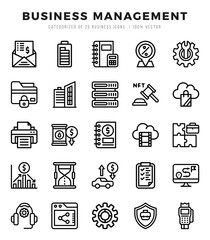Business Management Lineal icons collection. Lineal icons pack. Vector illustration