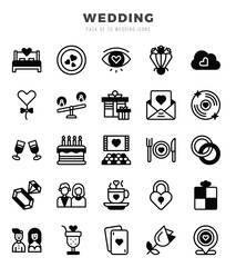Set of Lineal Filled Wedding Icons. Lineal Filled art icon. Vector illustration