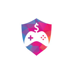 Money Game Logo. joystick money game online Creative logo design.	