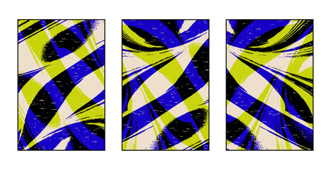 Set of 3 Abstract pattern. Illustration for printing on wall decorations. For use in graphics.