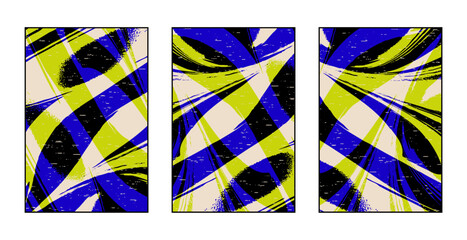 Fototapeta premium Set of 3 Abstract pattern. Illustration for printing on wall decorations. For use in graphics.
